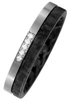 Jobo Diamantring, Carbon mit Titan 5 Diamanten Brillanten Partnerring bicolor