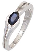 Jobo Diamantring, 333 Weißgold mit Safir und Diamant