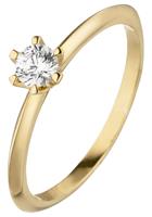 Jobo Solitärring, 585 Gold mit Diamant Brillant 0,15 ct.