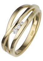 Jobo Diamantring, breit 585 Gold mit 3 Diamanten