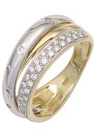 Jobo Diamantring, 585 Gold bicolor mit 41 Diamanten