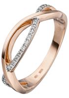 Jobo Diamantring, 585 Roségold mit 20 Diamanten