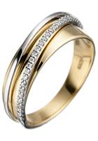 Jobo Diamantring, 585 Gold bicolor mit 25 Diamanten