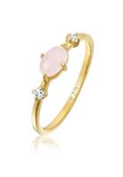 Elli Fingerring »Rosa Quarz Topas Edelstein Klassik 375er Gelbgold«