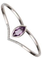 Jobo Fingerring »Ring mit Amethyst und Zirkonia«, 333 Weißgold