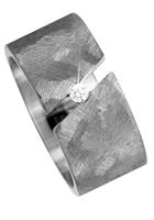 Jobo Partnerring »Breiter Ring mit Diamant 0,05 ct.«, Titan