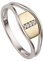 Jobo Fingerring »Ring mit 4 Diamanten«, 585 Gold bicolor