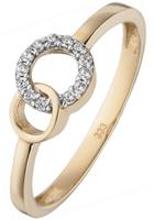 Jobo Fingerring, 333 Gold bicolor mit 13 Zirkonia