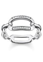 Thomas Sabo Fingerring »Glieder silber, TR2360-643-14-52,54,56,58,60«, mit Zirkonia (synth)