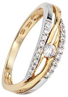 Jobo Goldring »Ring mit Zirkonia«, 333 Gold bicolor