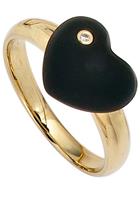 Jobo Fingerring »Ring mit Onyx und Diamant«, 585 Gold