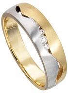 Jobo Diamantring »Ring mit 3 Diamanten«, 585 Gold bicolor