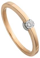 Jobo Fingerring »Ring mit Diamant 0,15 ct.«, 585 Roségold