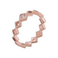 CAÏ Silberring »925 Silber rosévergoldet Rauten mit Zirkonia«, Cut Out Rauten Design