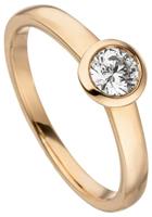 Jobo Fingerring »Ring mit Diamant Brillant 0,15 ct.«, 585 Roségold