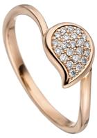 Jobo Fingerring »Ring mit 22 Diamanten«, 585 Roségold