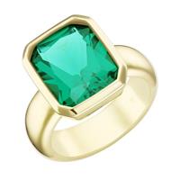 GIORGIO MARTELLO MILANO Silberring »mit grünem Kristallstein, vergoldet, Silber 925«