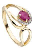 Jobo Fingerring »Ring mit Rubin und Zirkonia«, 333 Gold