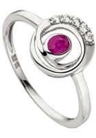 Jobo Goldring »Ring mit Rubin und 5 Zirkonia«, 375 Weißgold