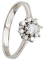 Jobo Silberring »Ring mit Zirkonia«, 925 Silber rhodiniert