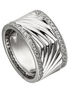 Jobo Fingerring »Breiter Ring mit Zirkonia«, 925 Silber