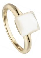 Jobo Fingerring »Ring mit Perlmutt-Einlage«, 925 Silber vergoldet