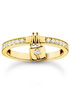 Thomas Sabo Fingerring »Schloss gold, Schloss silber, TR2371-051-14-52,54,56,58,60, TR2371-414-14-52,54,56,58,60«, mit Zirkonia (synth)