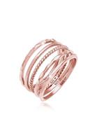 Elli Dames Band Set Stapelen Minimaal Trend Blogger Basis in 925 Sterling Zilver Roségoud