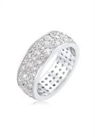 Elli PREMIUM Dames Band Ring Microsetting met Zirkonia Kristallen in 925 Sterling Zilver Zilver