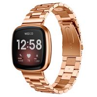 Strap-it Fitbit Versa 3 stalen bandje (rosé goud)