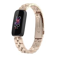 Strap-it Fitbit Luxe stalen band (champagne goud)