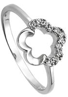 Jobo Fingerring »Ring Blume mit 11 Zirkonia«, 925 Silber