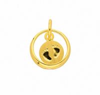 Adelia´s Kettenanhänger »333 Gold Anhänger Babyfüsse mit Zirkonia Ø 10,3 mm«, Goldschmuck für Damen