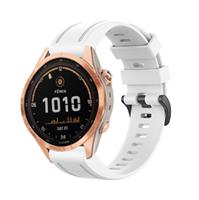 Strap-it Garmin Fenix 7s siliconen bandje (wit)