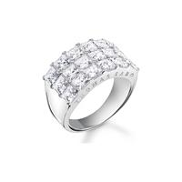 Thomas Sabo Fingerring »weiße Steine Pavé silber, TR2359-051-14-52,54,56,58,60«, mit Zirkonia (synth)