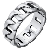 KUZZOI KUZZOI Ring Heren Statement Massief Trend Cool geoxideerd in 925 Sterling Zilver