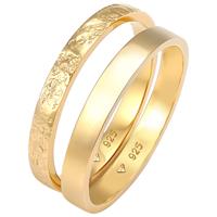 Elli Elli Ringen Dames Ring Set Minimal Basic in 925 Sterling Zilver rose-goud verguld
