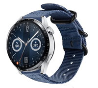 Strap-it Huawei Watch GT 3 46mm nylon gesp band (blauw)