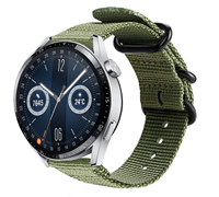 Strap-it Huawei Watch GT 3 46mm nylon gesp band (groen)