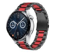 Strap-it Huawei Watch GT 3 46mm stalen band (zwart/rood)