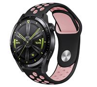 Strap-it Huawei Watch GT 3 46mm sport band (zwart/roze)