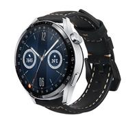 Strap-itÂ Strap-it Huawei Watch GT 3 46mm leren band (zwart)