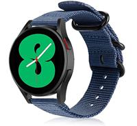 Strap-itÂ Strap-it Samsung Galaxy Watch 4 - 44mm nylon gesp band (blauw)