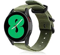 Strap-itÂ Strap-it Samsung Galaxy Watch 4 - 44mm nylon gesp band (groen)