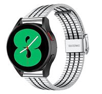 Strap-itÂ Strap-it Samsung Galaxy Watch 4 - 44mm roestvrij stalen band (zilver/zwart)