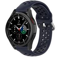 Strap-itÂ Strap-it Samsung Galaxy Watch 4 Classic 46mm siliconen bandje met gaatjes (donkerblauw)