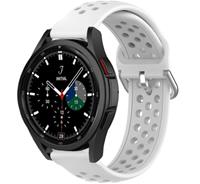 Strap-itÂ Strap-it Samsung Galaxy Watch 4 Classic 46mm siliconen bandje met gaatjes (wit)