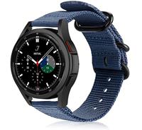 Strap-itÂ Strap-it Samsung Galaxy Watch 4 Classic 46mm nylon gesp band (blauw)