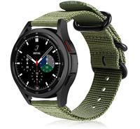 Strap-itÂ Strap-it Samsung Galaxy Watch 4 Classic 46mm nylon gesp band (groen)