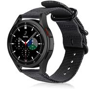 Strap-itÂ Strap-it Samsung Galaxy Watch 4 Classic 46mm nylon gesp band (zwart)